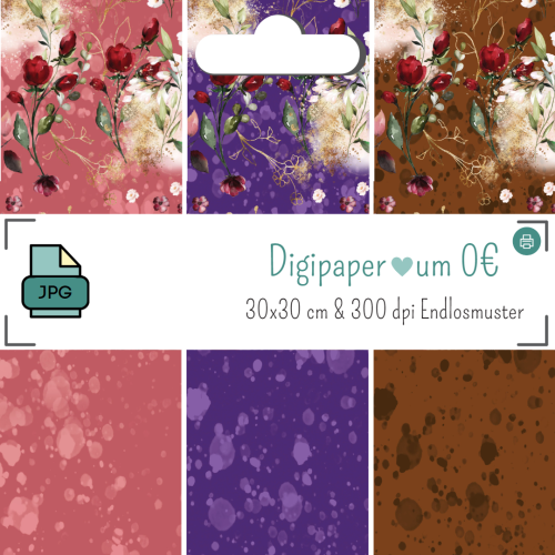 Digipaperset 004 Floral Dream Datei um 0€